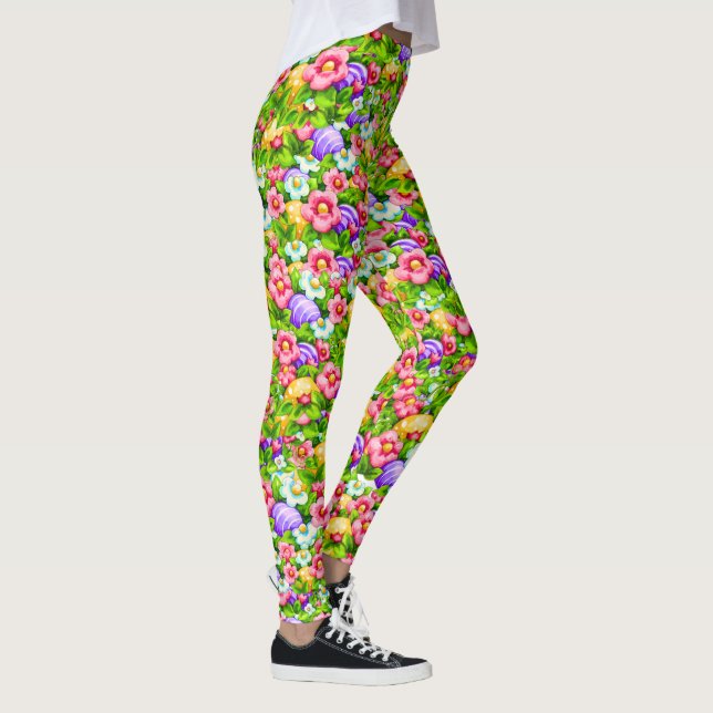 Floral Pop Spring Easter Leggings (Derecha)