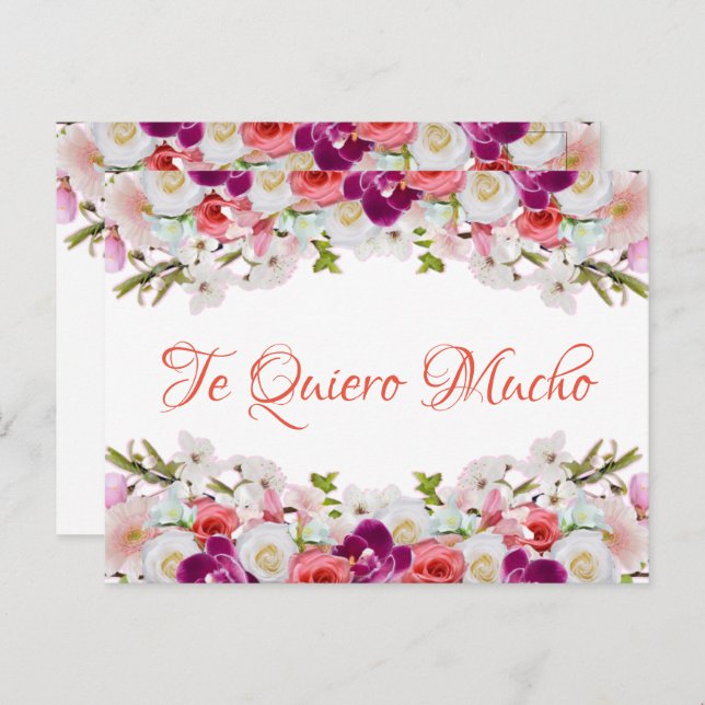 Floral postal de Tarjeta - Personalizable (Anverso / Reverso)