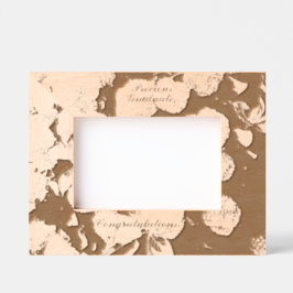 Floral, precioso graduado, marco de madera grabada