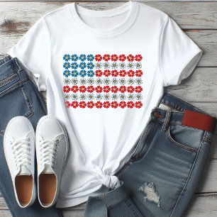 Floral Preppy 4 de julio flores de camiseta para m