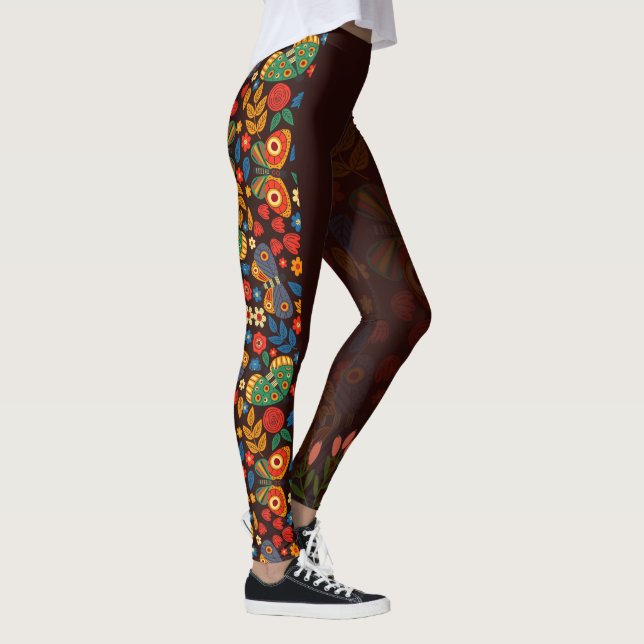 Floral primavera flor Leggings (Derecha)