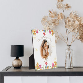 Floral Primer día de la Madre Placa