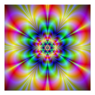 Floral Psychedelia Zazzle Perfect Poster