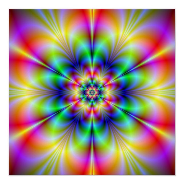 Floral Psychedelia Zazzle Perfect Poster (Anverso)
