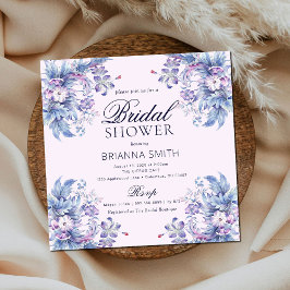 Floral Purple Bridal Ducha Invitación