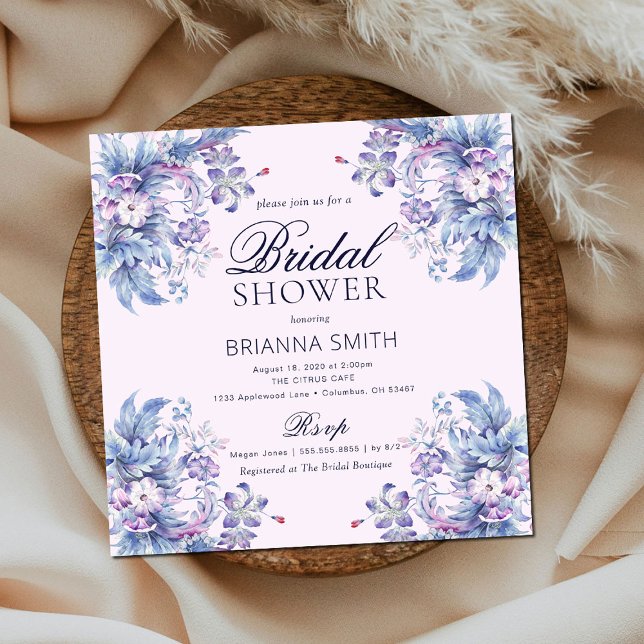 Floral Purple Bridal Ducha Invitación (Subido por el creador)