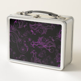 Floral Purple Metalizado Lunch Box