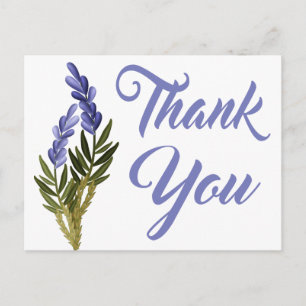 Floral Púrpura Gracias Lavender Flor Tarjeta de No