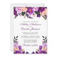 Floral púrpura ultrvioleta | Invitación a bodas PS