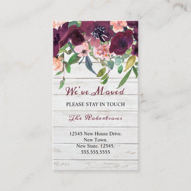 Floral que hemos movido | Nueva Invitación de dire (Anverso)