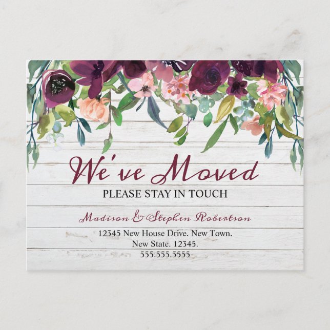 Floral que hemos movido | Nueva Invitación de dire (Anverso)