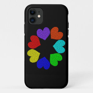 Floral Rainbow Love Hearts iPhone 5 Funda