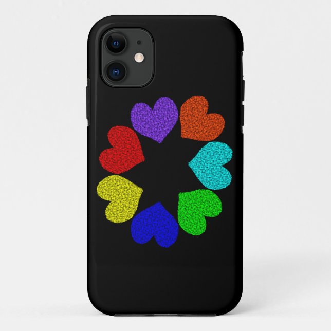 Floral Rainbow Love Hearts iPhone 5 Funda (Reverso)