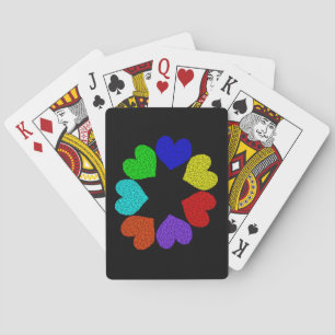 Floral Rainbow Love Hearts Jugando Cartas