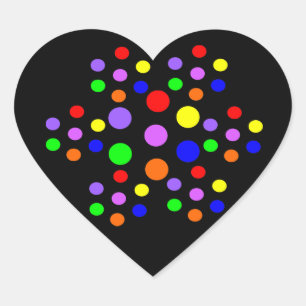 Floral Rainbow Spots Heart Shaped Pegatinas