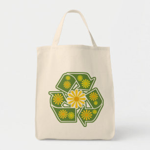 Floral recicle la bolsa de asas orgánica del