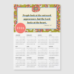 Floral retro 2026 1 Samuel 16:7 Calendario