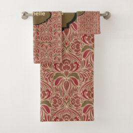Floral Retro Moderno en Rojo y Verde
