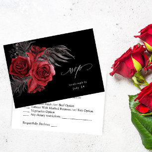 Floral roja y carne de color negro RSVP - Negro