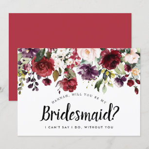 Floral roja y rosa serás mi tarjeta de novia