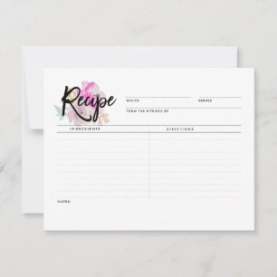 Floral romántica   Tarjetas de receta