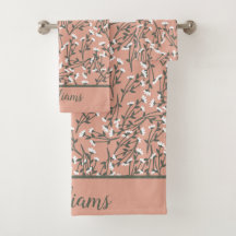 Floral Rosa Blanco Verde Monogramado 