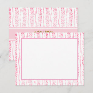 Floral Rosa Bloc de Notas de Papelería Personal