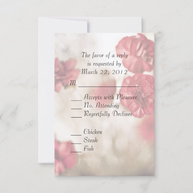 Floral rosa con Entree RSVP (Anverso)