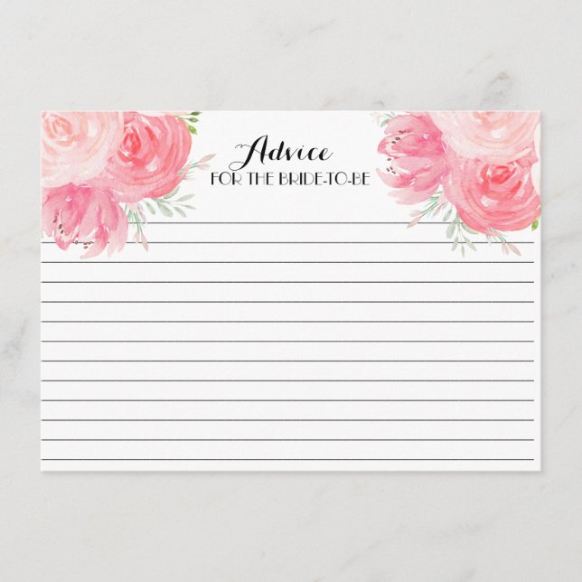 Floral rosa FLowers Hermosas tarjetas de consejo f (Anverso)
