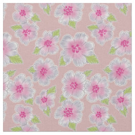 Floral rosa gris bajo tela de fondo de melocotón