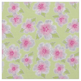 Floral rosa gris bajo tela de fondo verde