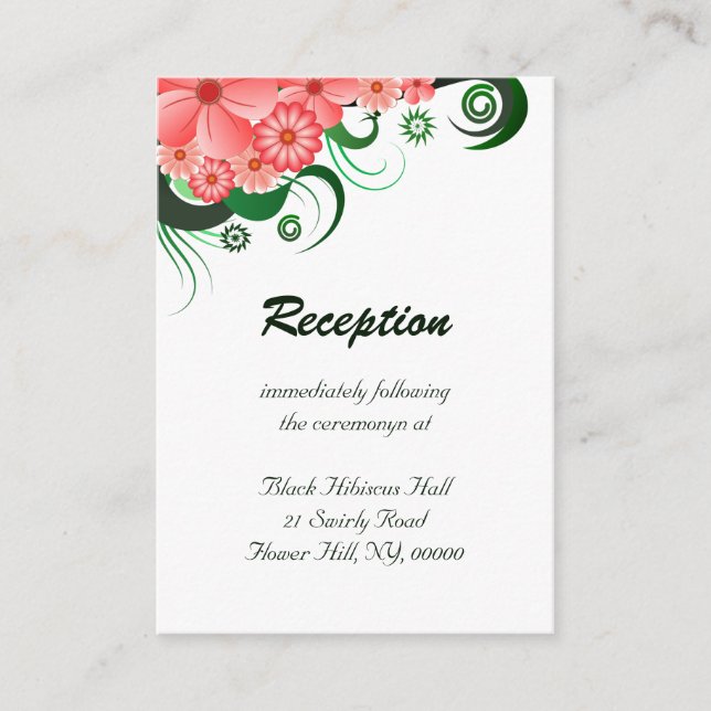 Floral Rosa Hibiscus Boda Gabinete de recepción (Anverso)