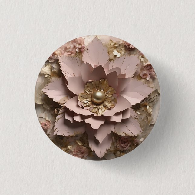 Floral Rosa polvoriento - botón (Anverso)