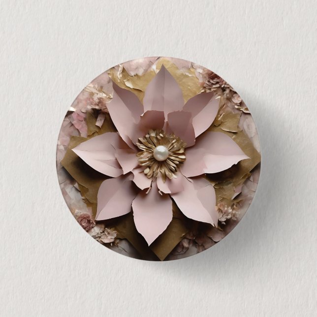 Floral Rosa polvoriento - botón (Anverso)