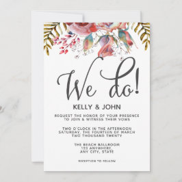 Floral rosa rosada moderna Hacemos Invitación a la