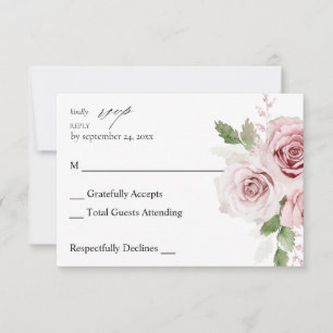 Floral Rosa Rubor sin RSVP de comida