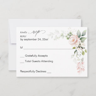 Floral rosa Rubor y eucalipto sin carne RSVP