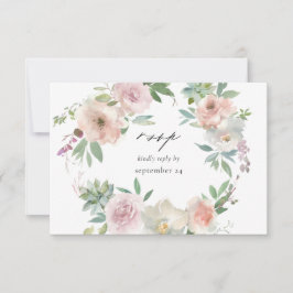Floral rosa Rubor y Succulum w Carne RSVP Card