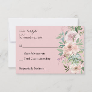 Floral rosa Rubor y suculento en carne RSVP rosa
