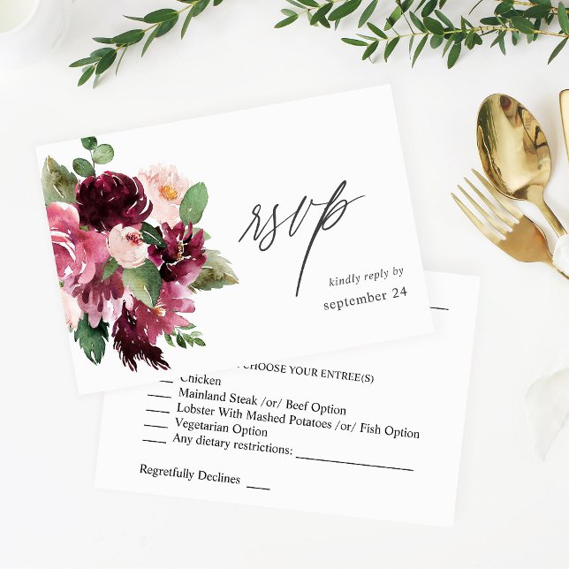 Floral rosa y borgoñona 7 w Carne RSVP (Subido por el creador)