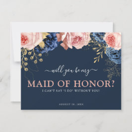 Floral rosa y marina | ¿Serás mi empleada de honor