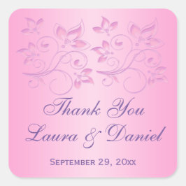 Floral rosa y morada 1.5" Pegatina de la favorita