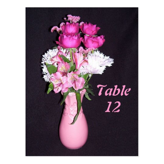 Floral rosado - postal del número de la tabla