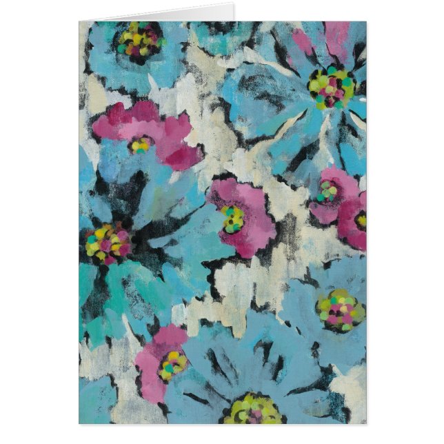 Floral rosado y azul gráfico (Frente)