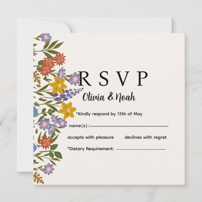 Floral RSVP Card  (Anverso)