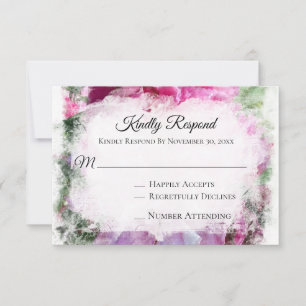 *~* Floral RSVP PEONY AR1 Boda RSVP