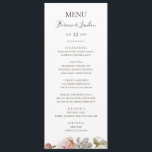 Floral Rubor moderna | Menú de cena Boda<br><div class="desc">Este florido y moderno | El menú de la cena boda es perfecto para su elegante boda rosa de oro, verde sabio y rosa. El diseño presenta un marco de Relieve metalizado dorado o un ramo con una melocotón rústico de color rojo, una flor suculenta de color canario clásico, vegetación...</div>