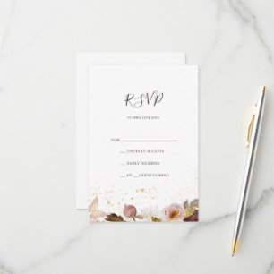 Floral Rubor moderna   Tarjeta RSVP