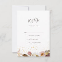 Floral Rubor moderna | Tarjeta RSVP de color de ag