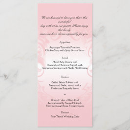 Floral Rubor Pink Vintage Wedding Menu